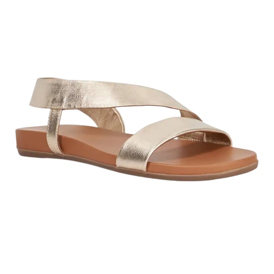Dune London Dam/Ladies Lucina platta sandaler i läder (Guld) - Image 3