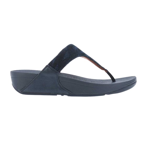 Fit Flop Womens/Ladies Lulu Glitz Toe Post Wedge Sandals (Navy) - Image 1