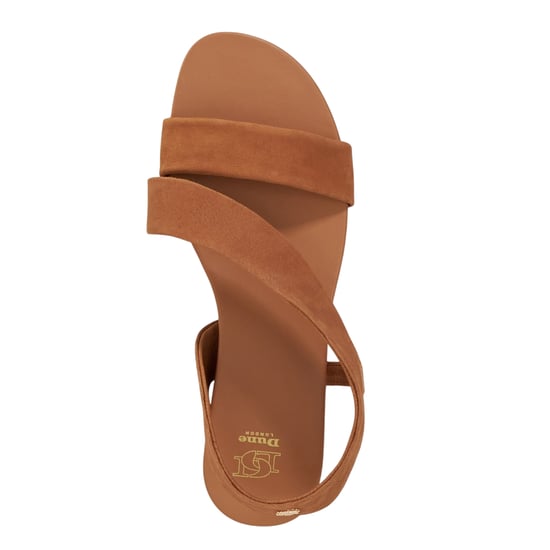 Dune London Dam/Ladies Lucina platta sandaler i läder (Tan) - Image 4