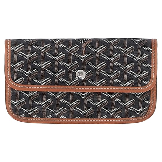 Goyard St. Louis Pouch in Brown and Black Goyardine and Leather - Image 1