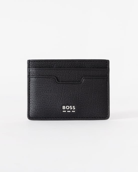 Logo Detail Card Holder in Black - Image 1