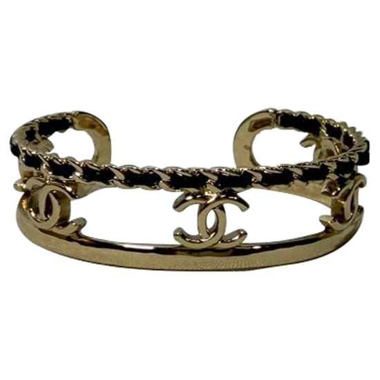 Chanel CC Chain Accent Bangle Bracelet in Gold Metal - Image 1