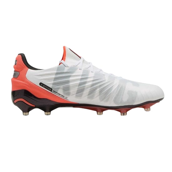 Puma Heren King Ultimate Stevige Grond Voetbalschoenen (Wit, Rood) - Image 1