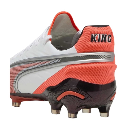 Puma Heren King Ultimate Stevige Grond Voetbalschoenen (Wit, Rood) - Image 2