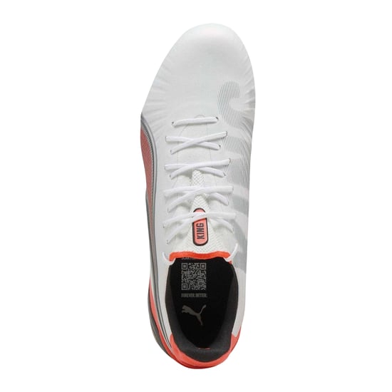 Puma Heren King Ultimate Stevige Grond Voetbalschoenen (Wit, Rood) - Image 4