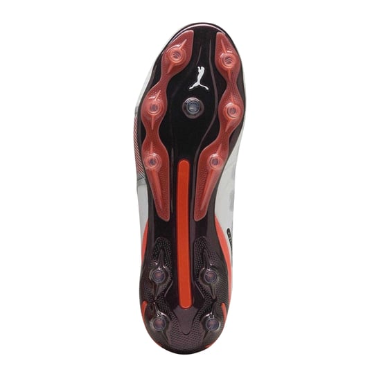 Puma Heren King Ultimate Stevige Grond Voetbalschoenen (Wit, Rood) - Image 5