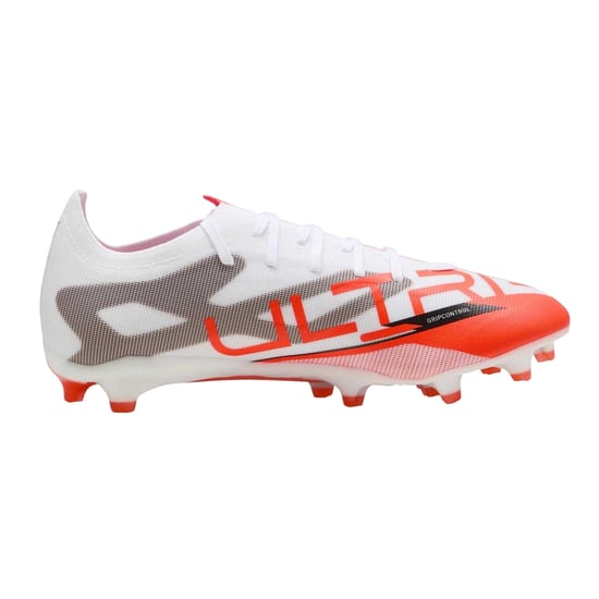 Puma Mens Ultra 5 Match Firm Ground Football Boots (White/Red) - Image 1