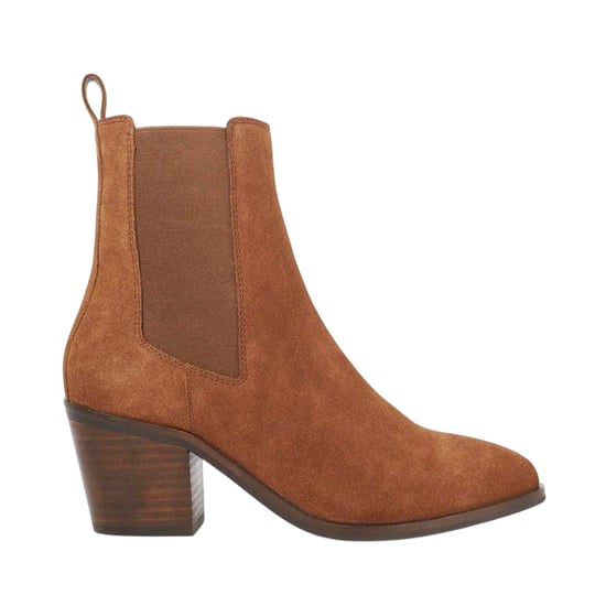 Dune London Womens/Ladies Pasil Leather Block Heel Boots (Tan) - Image 1