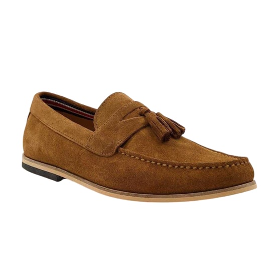 Dune London Mens Bart Suede Loafers (Tan) - Image 4