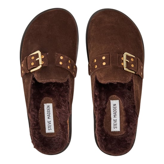 Steve Madden Damesclogs van suède met gesp in de kleur Evergreen (Bruin) - Image 3
