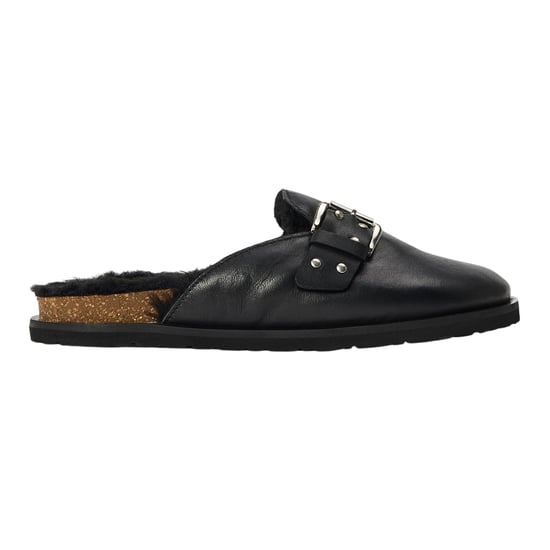 Steve Madden Damesclogs van suède met gesp in de kleur Evergreen (Zwart) - Image 1