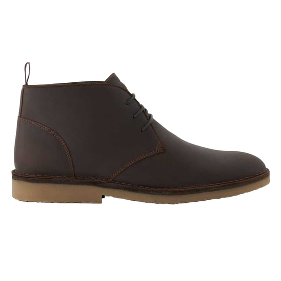 Dune London Mens Suede Contrast Sole Desert Boots (Brown) - Image 1