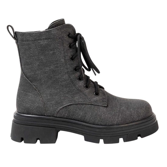Miso Dam/Ladies Bella Biker Boots med låg blockklack (Svart) - Image 2