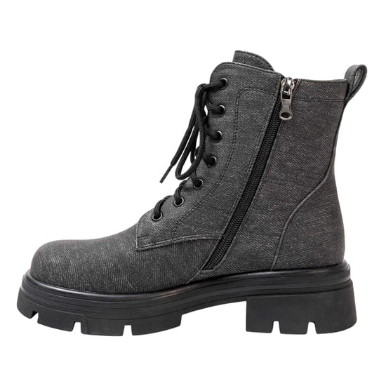 Miso Dam/Ladies Bella Biker Boots med låg blockklack (Svart) - Image 3