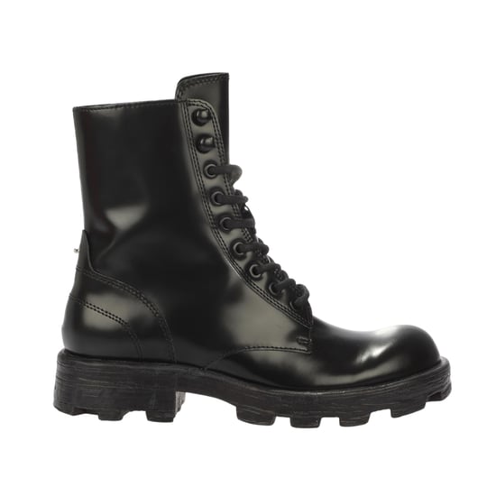 Diesel Leren combatlaarzen met veters voor dames van het merk Hammer (Zwart) - Image 3