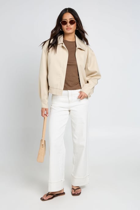 Slub Raglan Sleeve Fitted Top - Image 3