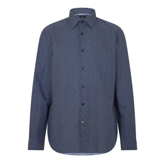 Boss Heren Geometrisch Patroon Normaal Overhemd (Donkerblauw) - Image 2