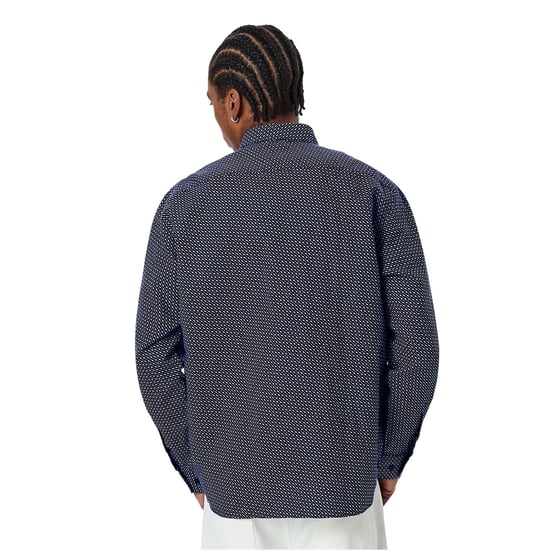 Boss Heren Geometrisch Patroon Normaal Overhemd (Donkerblauw) - Image 4