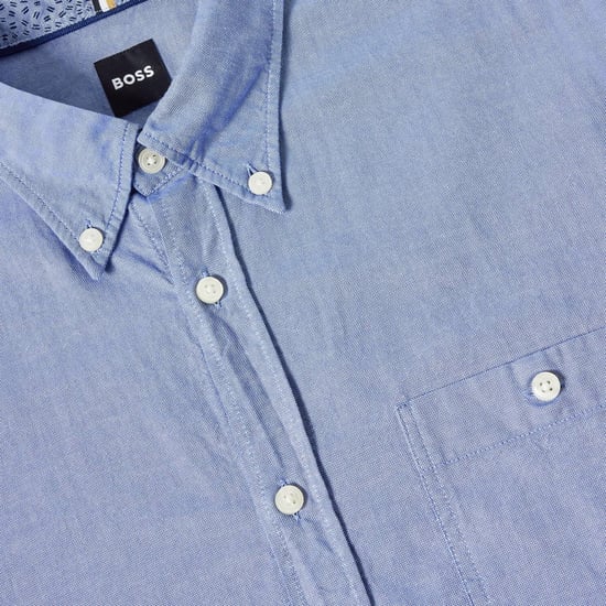 Boss Heren-Oxfordoverhemd met normale pasvorm en knoopsluiting (Blauw) - Image 4
