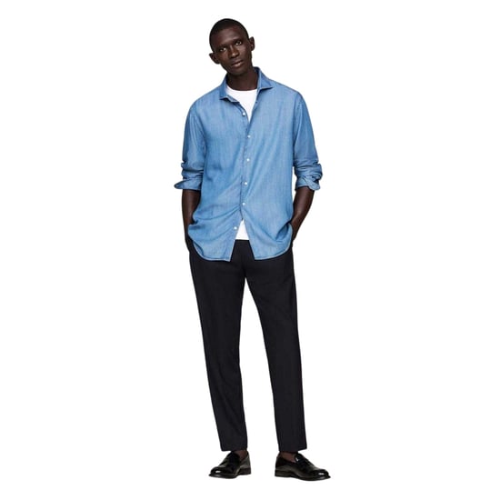 Tommy Hilfiger Heren-denimoverhemd met lange mouwen en slanke pasvorm (Denim) - Image 4