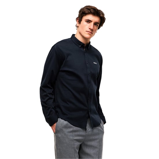 Boss Mens Motion Logo Cotton Shirt (Dark Blue) - Image 3