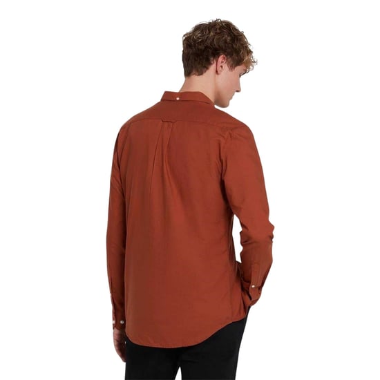 Farah Vintage Oxford-overhemd met lange mouwen en knoopsluiting voor heren (Teakhout) - Image 2