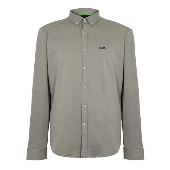 Boss Mens Motion Logo Cotton Shirt (Dark Beige) - Image 2