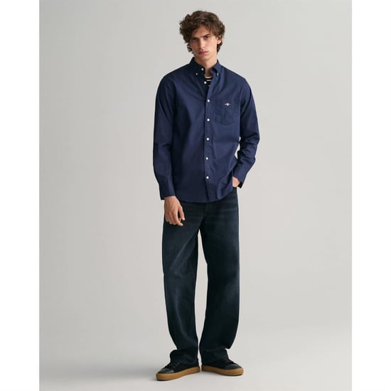 Gant Heren Poplin Overhemd (Marine) - Image 2