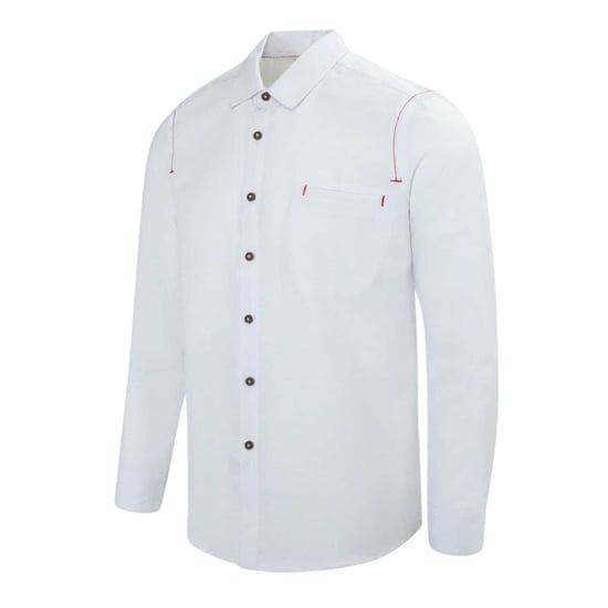 Firetrap Effen heren overhemd van katoenmix (Wit) - Image 3