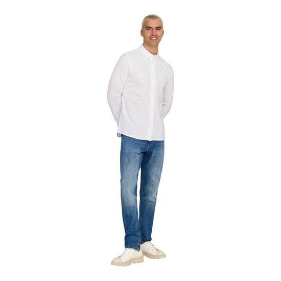 Only Heren Regular Shirt Met Lange Mouwen (Helder wit) - Image 1