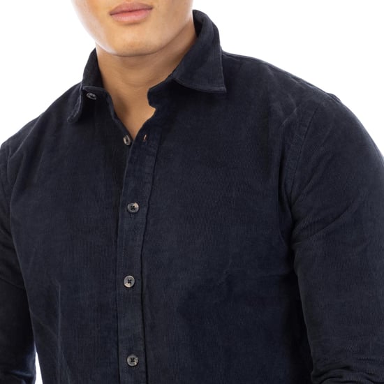 Peter Werth Mens Corduroy Regular Shirt (Navy) - Image 3