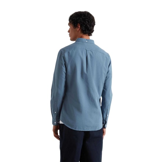 Farah Vintage Oxford-overhemd met lange mouwen en knoopsluiting voor heren (Krijtblauw) - Image 2