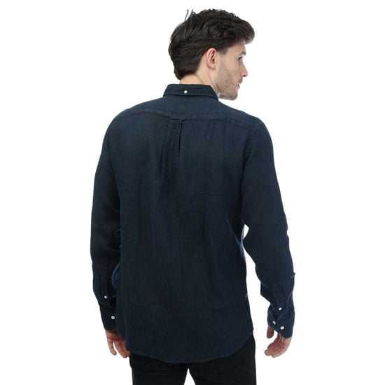 Gant Heren Linnen Kledingstuk Geverfd Normaal Overhemd (Marine) - Image 2