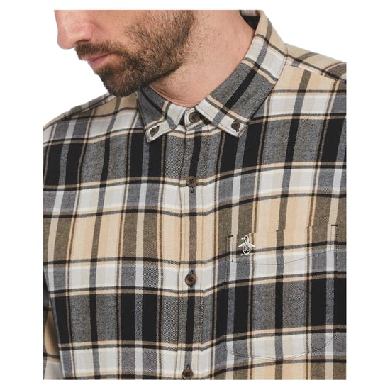 Original Penguin Vanlig rutig skjorta för herrar (Svart/Beige) - Image 3