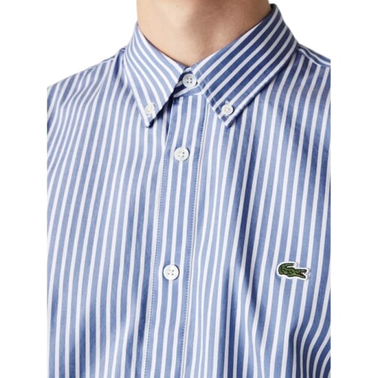 Lacoste Herenoverhemd van hoogwaardig katoen met strepen en normale pasvorm, met knopen (Witte streep) - Image 4