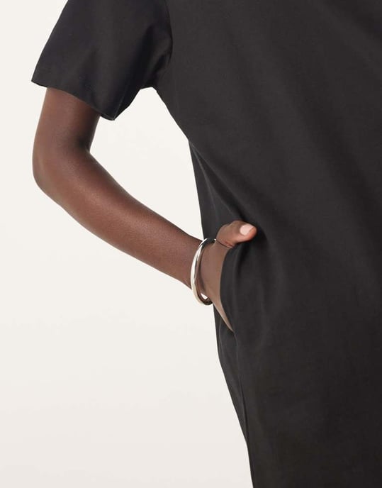 ARRANGE premium tungvikts t-shirt midi klänning i svart - Image 3