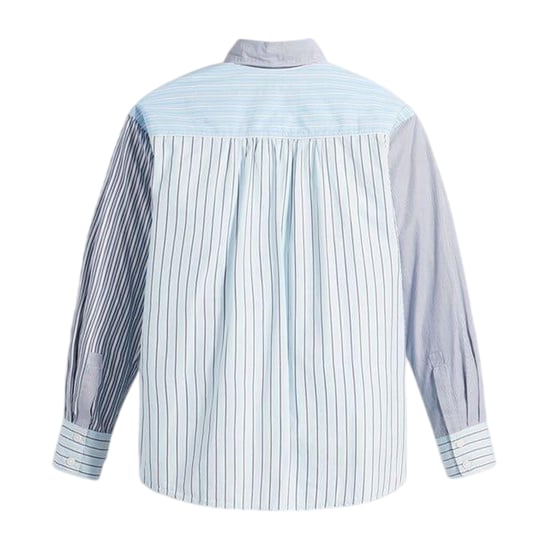 Levis Dam/Ladies Nola Premium Cotton Oversized skjorta (Blå rand) - Image 3