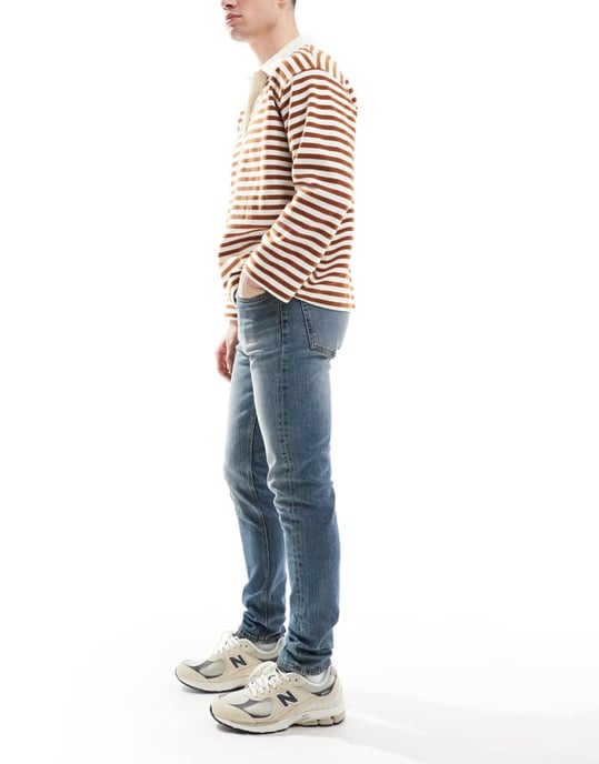 ASOS DESIGN skinny jeans in mid wash blue - Image 3
