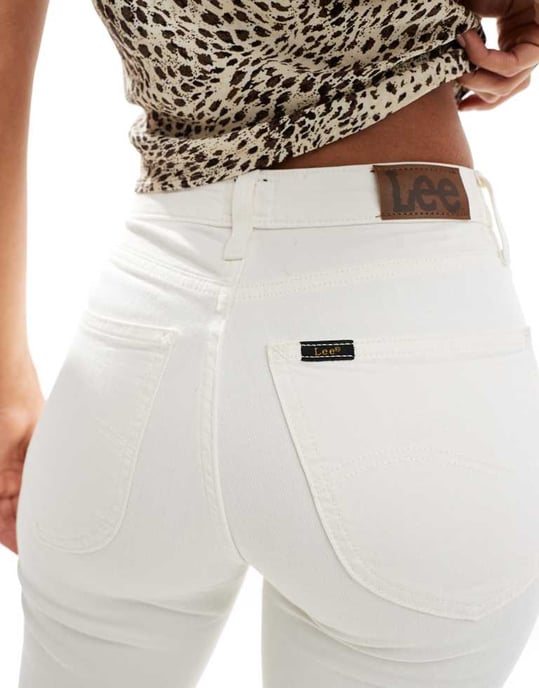 Lee Jeans Carol straight leg jeans in ecru - Image 4