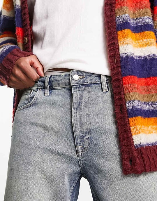 ASOS DESIGN straight leg jeans in y2k mid wash blue - Image 3