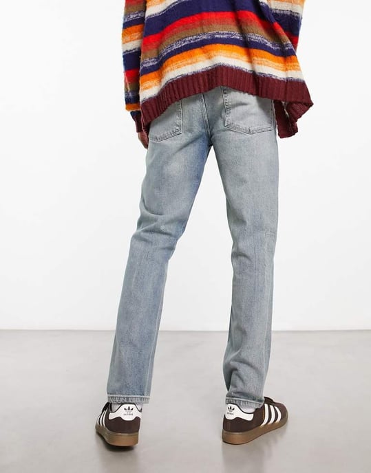 ASOS DESIGN straight leg jeans in y2k mid wash blue - Image 4