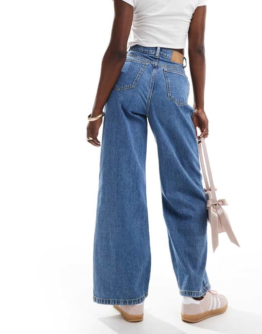 Cotton On avslappnade låga baggyjeans i havsblå denim - Image 4