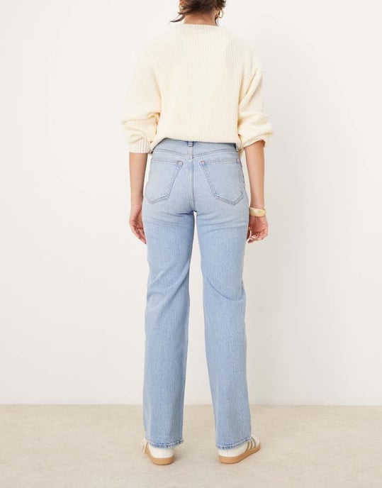 Abercrombie & Fitch 90s relaxed high rise jeans in mid/light wash blue - Image 3