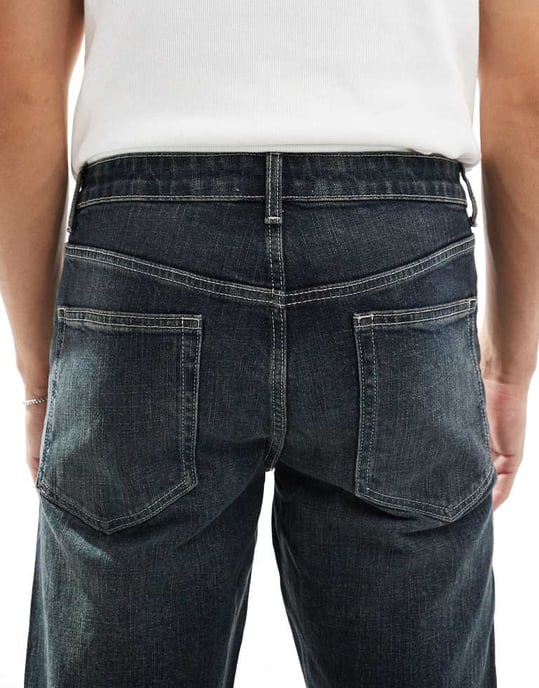ASOS DESIGN stretch slim jeans i vintage mörk tvätt - Image 4