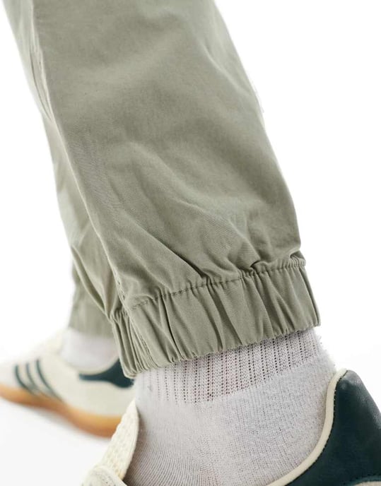 ASOS DESIGN tapered pull on trouser in sage green - Image 2