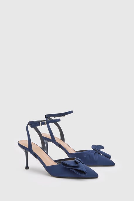 Rosa Satin Ruffle Detail High Stiletto Heeled Court Shoes - Image 3