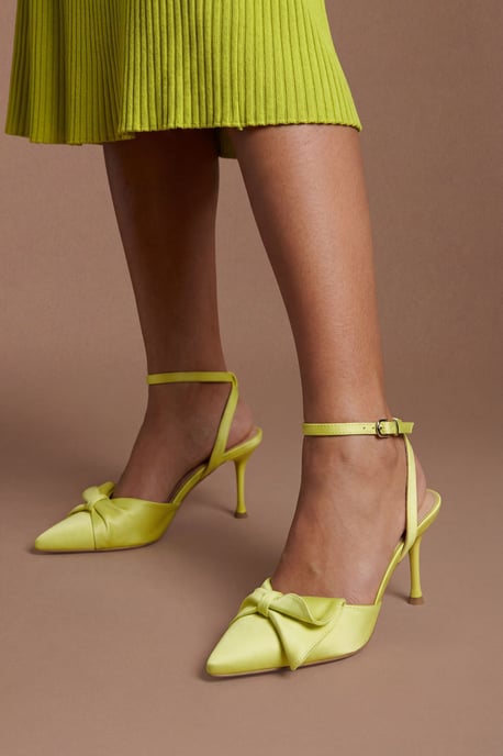 Rosa Satin Ruffle Detail High Stiletto Heeled Court Shoes - Image 1