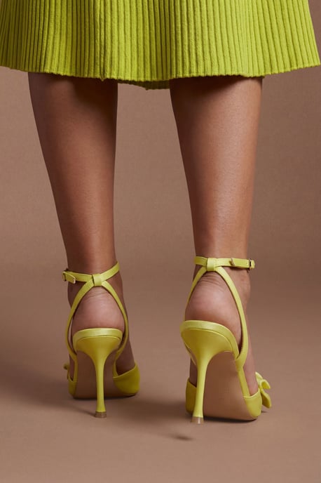 Rosa Satin Ruffle Detail High Stiletto Heeled Court Shoes - Image 2