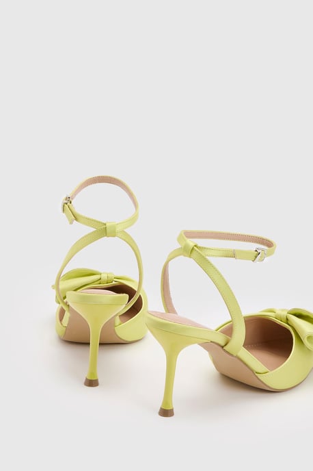 Rosa Satin Ruffle Detail High Stiletto Heeled Court Shoes - Image 4