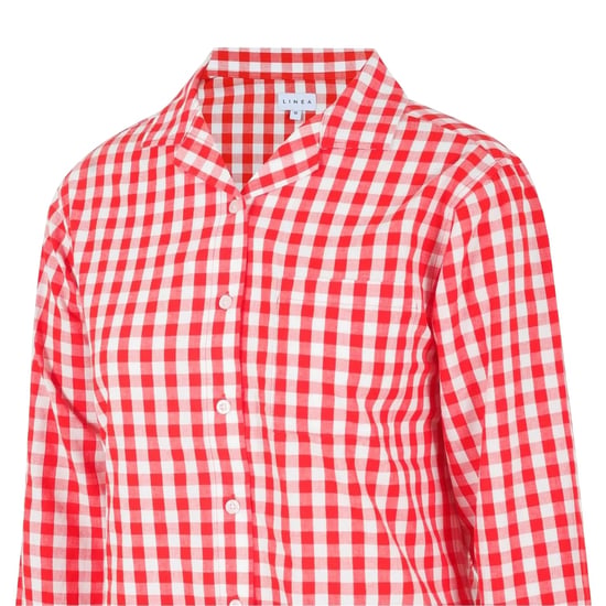 Linea Dames/Dames Gingham geruit, ontspannen overhemd met lange mouwen (Rood, Wit) - Image 3
